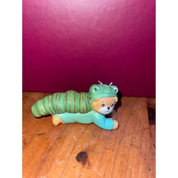 Enesco Vintage Lucy And Me Ceramic Bear Figurine dressed like a caterpillar - Picture 1 of 6
